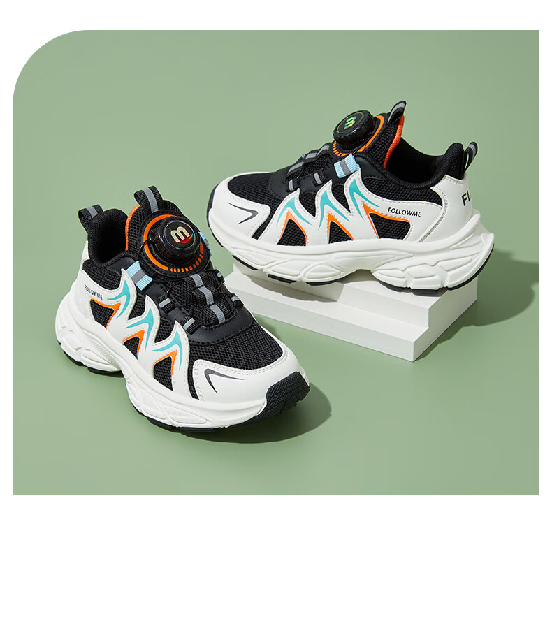 Follow Me Kids Sports Shoes Spring Summer Mesh Breathable Casual Shoes Boys Girls School Running Shoes Black Size 37 11