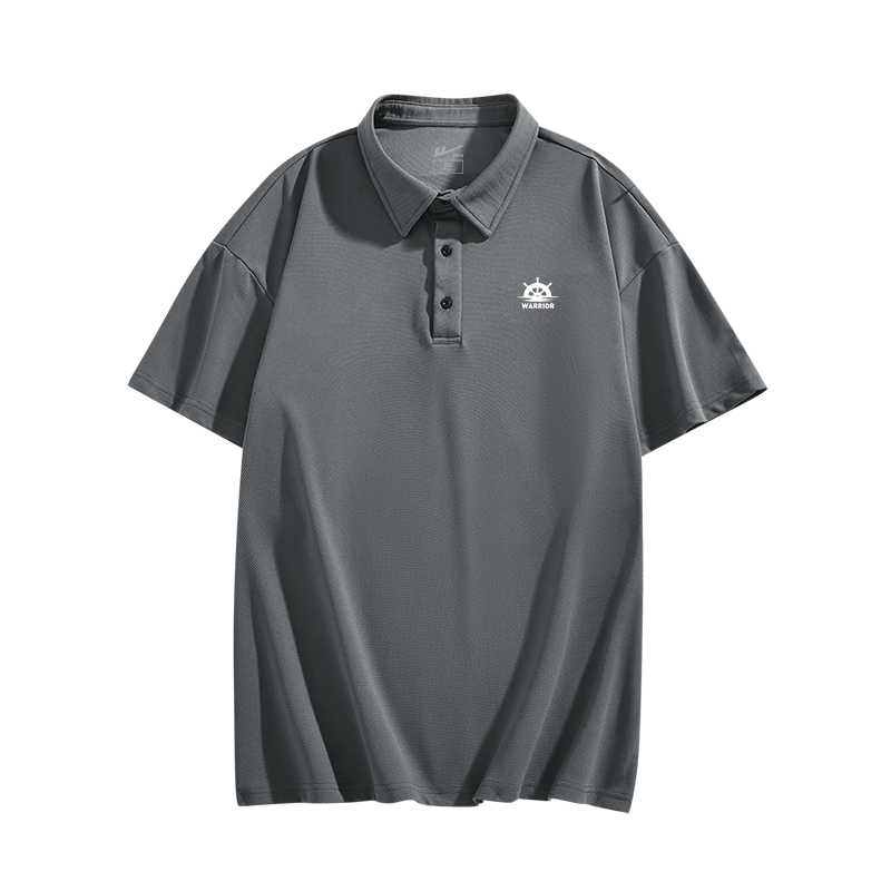 Huili Short-Sleeve Men's Summer Breathable T-Shirt, Polo Shirt, Ice Silk Casual Versatile Micro Drop Shoulder Undershirt, Men's Dark Gray, 2XL