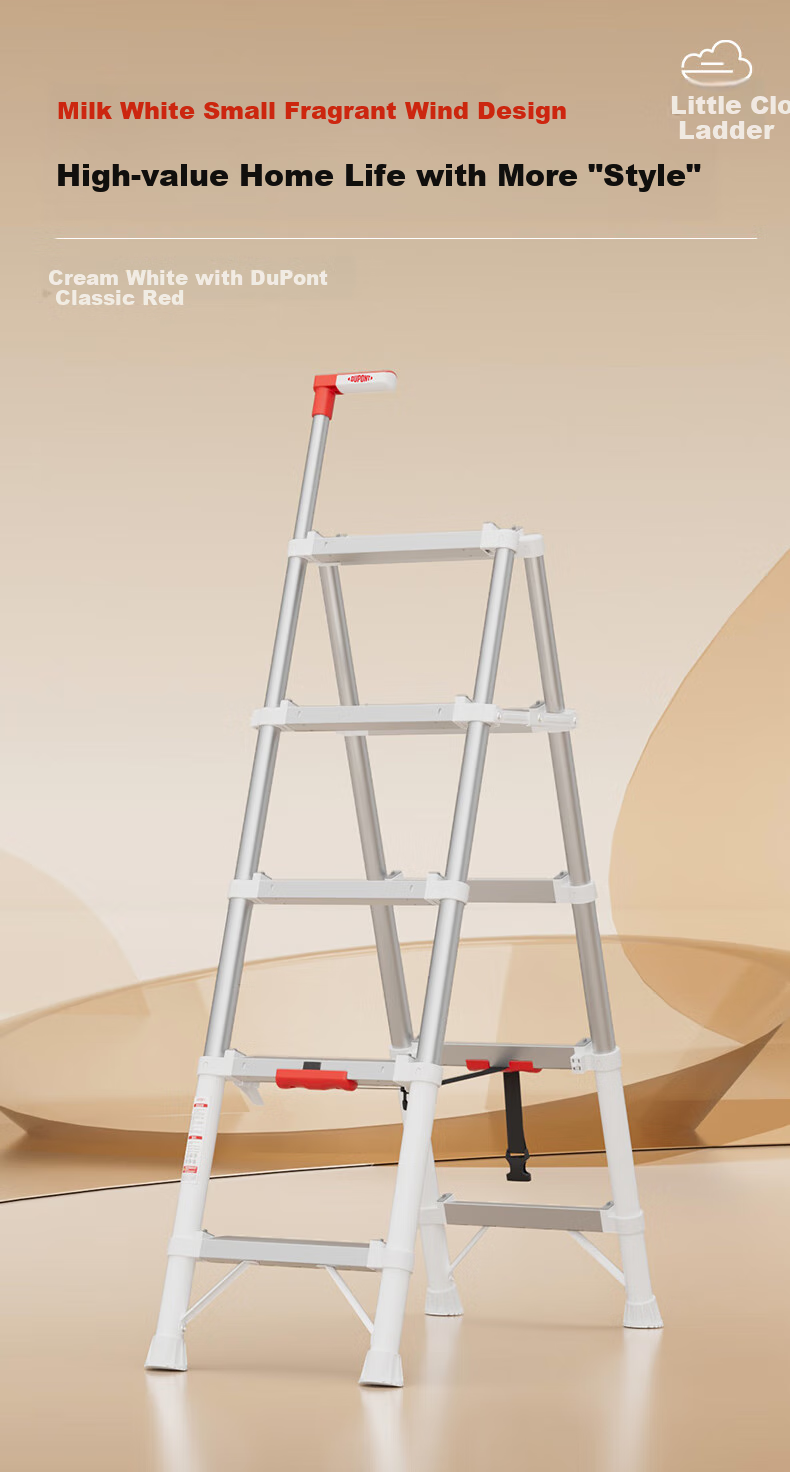 DU PONT [Naianxiaoyun Ladder] Folding A-Frame Ladder for Home Use, Indoor Telescopic Ladder, Multi-Functional Climbing Ladder, 5 Steps 27