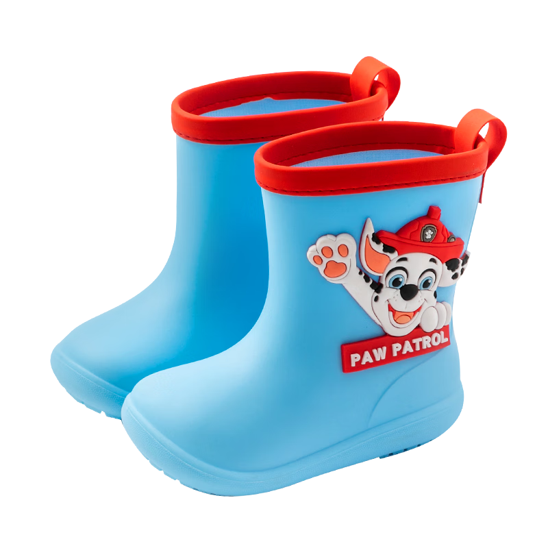 Zhubaba Children's Rain Boots, Non-Slip Waterproof Wear-Resistant for Boys And Girls, 3D Cartoon Paw Patrol Style, Blue, Size 16