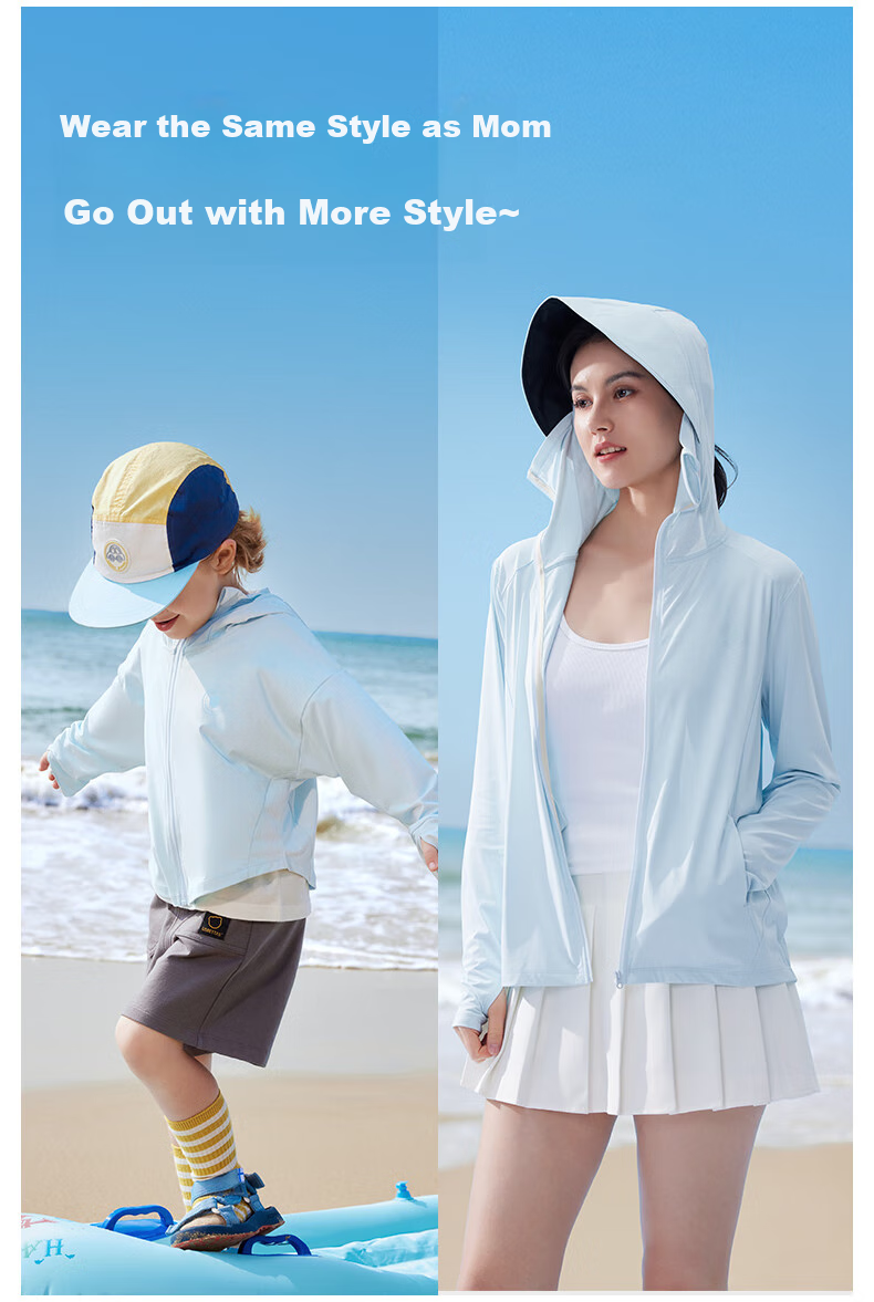 Beitaisi Children's Sun Protection Clothing, 2026 New Style Ice Silk Skin Coat, UV-Resistant Breathable Parent-Child Sun Protection Garment for Boys And Girls 11