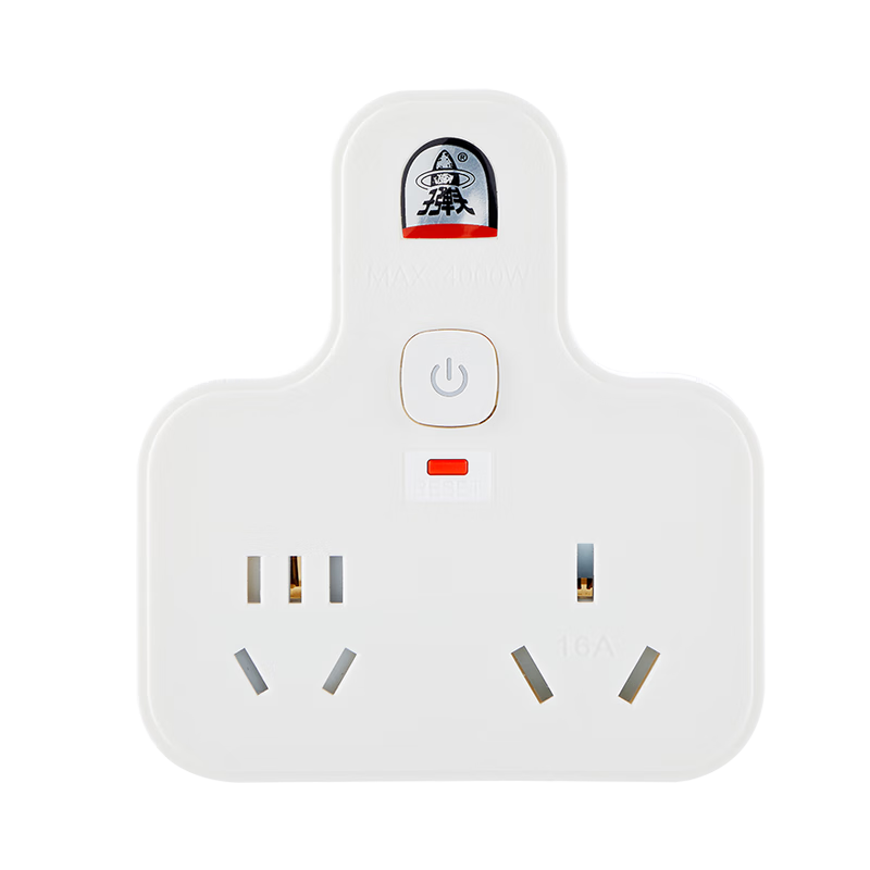 Zidantou 16A High-Power Socket, One-To/overload Protection Socket, One-To Master Control Power Strip/power Converter/adapter Plug/Two-Outlet Power Strip TS-552SK