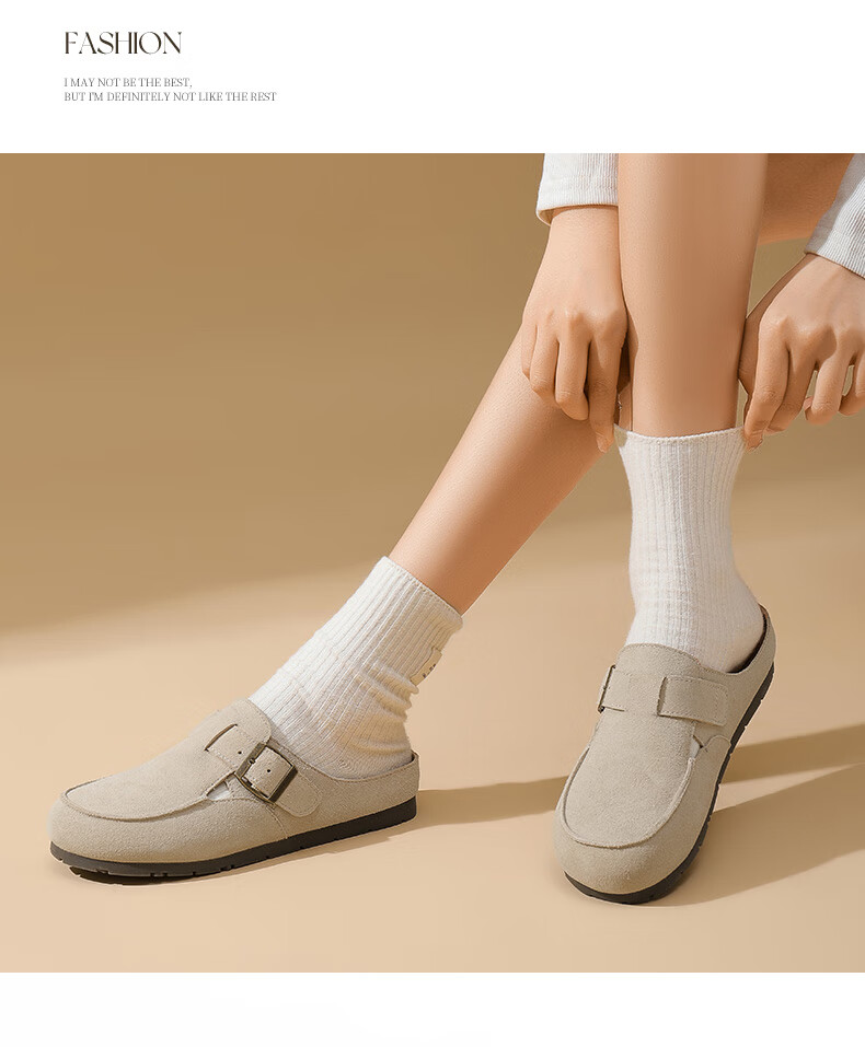 DAPHNE Women's Closed-Toe Mules, Summer Outdoor Wear, 2025 Thick-Soled Comfortable Slip-On Soft-Bottom Women's Shoes, Khaki, Size 37 8