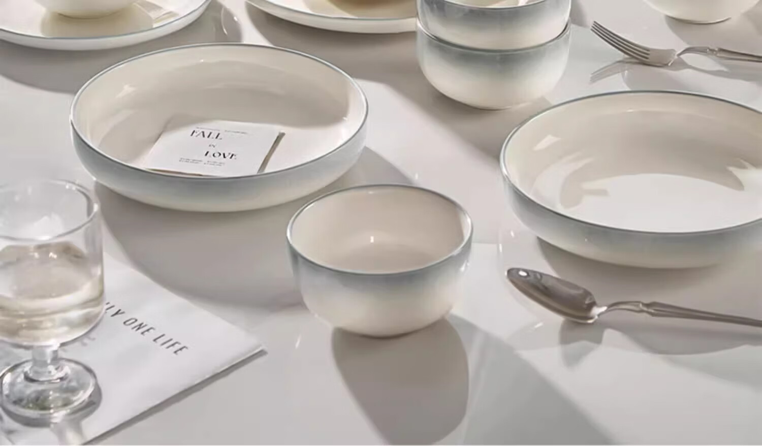 Mose Underglaze Color Ceramic Bowl And Plate Dinnerware Set for Home, Elegant Ceramic Tableware Complete Gift Box Set, Housewarming Gift, 66 Pieces 1
