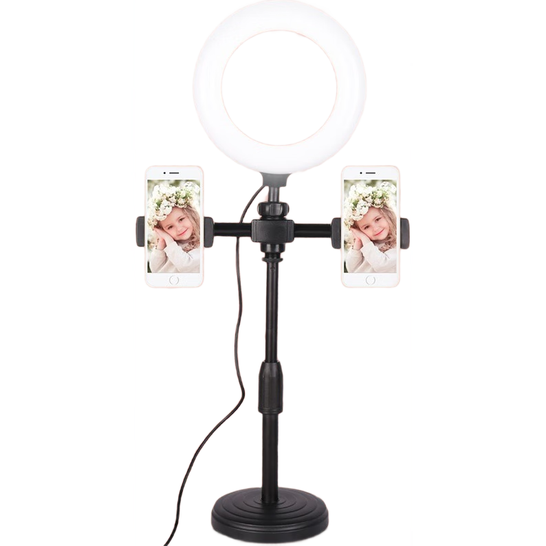 Haomuren Mobile Phone Live Streaming Stand, Desktop Beauty Fill Light, Dual Camera Positions, Douyin Host Internet Celebrity Equipment Set, Overhead Shooting, Video Recording, Online Course, Food Short Video, Multifunctional Selfie Gadget