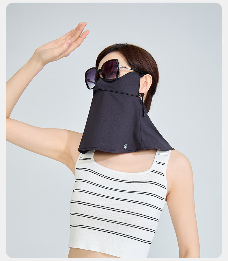 UV100 Taiwan Summer New UV Protection Face Mask Cycling Neck Guard Sunshade Sunscreen Mask 24503 Dark Night Black 21