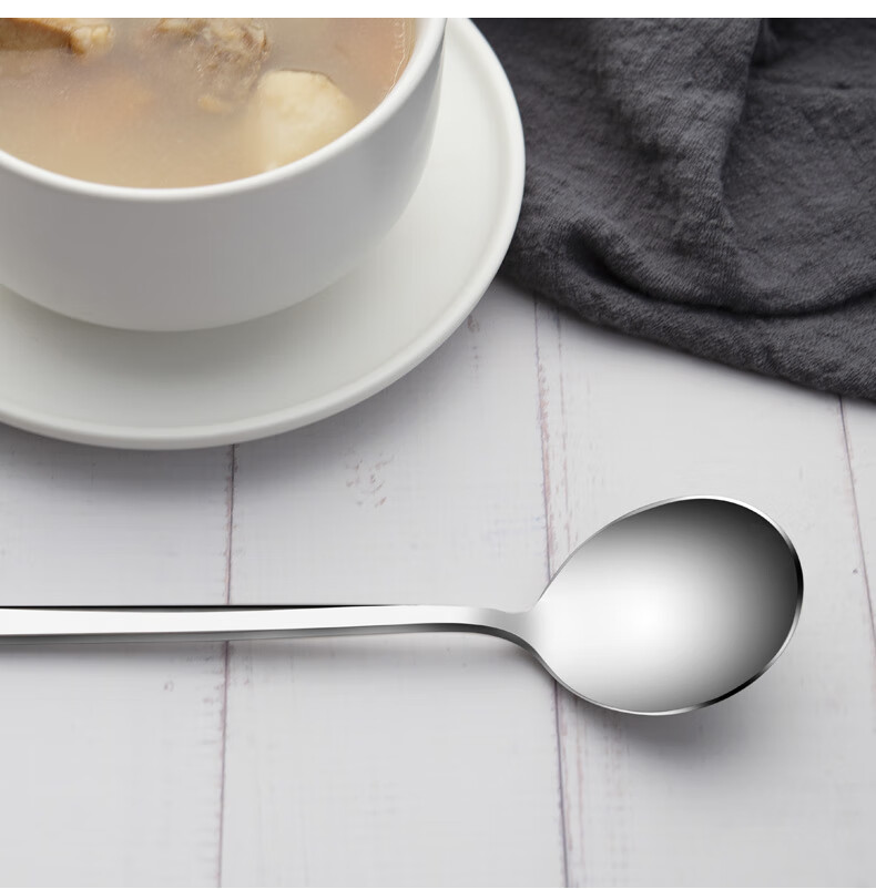 Anmai 304 Stainless Steel Spoon Vintage Imitation Wood Handle Round Head Soup Spoon Household Dining Spoon 1 Piece AM1350 3