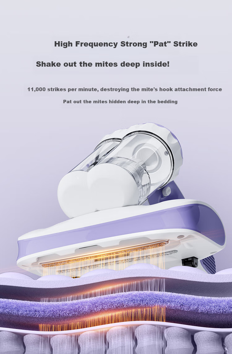 JD Original Xiaohai Pao Lite Mite Remover And Vacuum Cleaner Combo, Dual Cup Dust And Mite Separation, Smart Display Screen, Home Use Bed Mite Removal, UV Sterilization, 60°C Hot Air 6