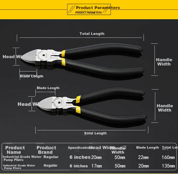 ZHENGQI Diagonal Cutting Pliers, Electrician's Wire Cutters, Industrial-Grade Ultra-Hard Pliers with Pointed Tips 2
