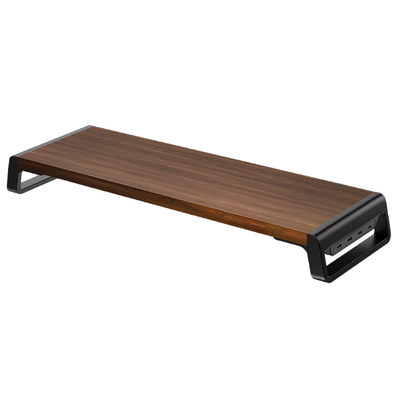 NVV Monitor Riser Stand, Expansion Dock, Desktop Computer Stand, Desk Pad Heightener, Office Laptop Stand, Desktop Base, Storage, USB Rechargeable, NP-26S, Walnut Brow