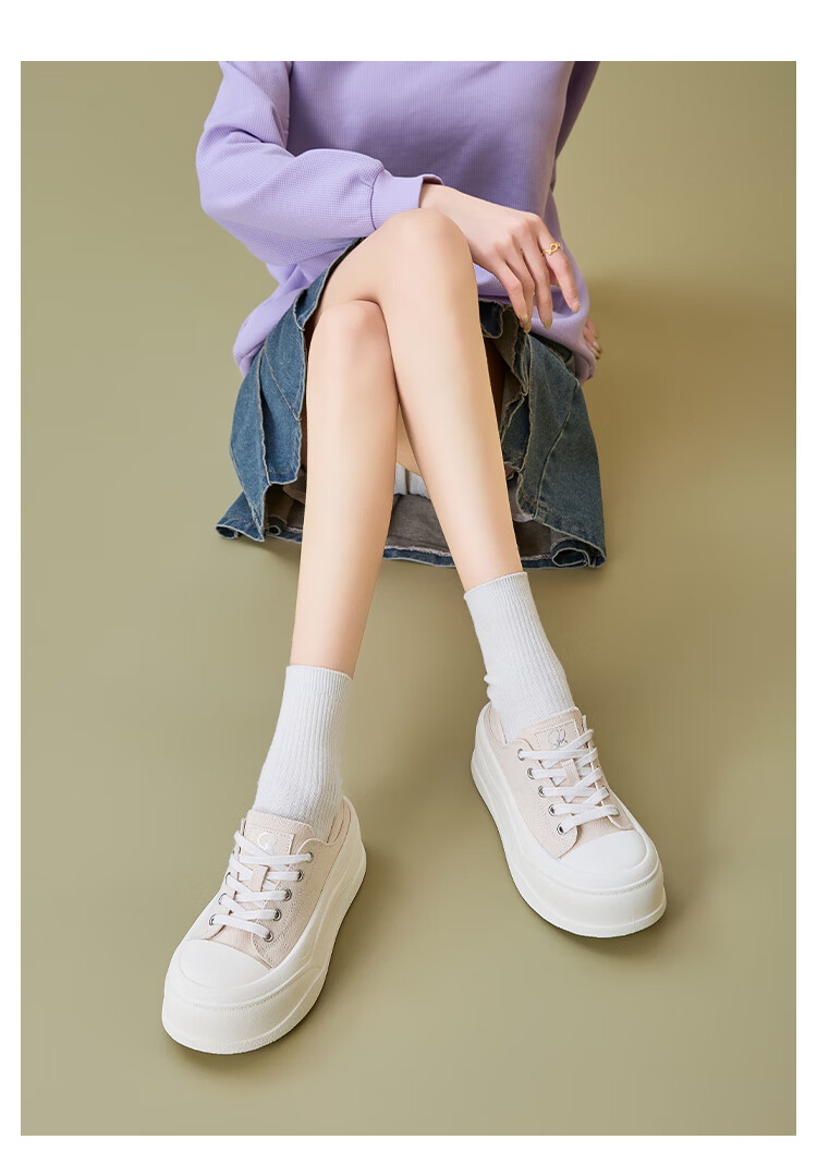 La Chapelle Women's Thick Sole Sneakers Slip-On Dual-Wear Casual Shoes - MJ9006 White Size 36 3