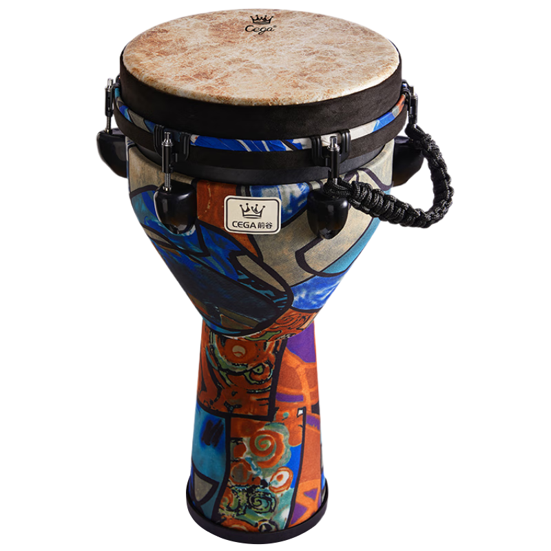 Qiangu African Drum, 10-Inch Professional Performance Adjustable Tuning Hand Drum, Percussion Instrument, Holiday Gift