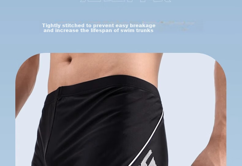 Li-Ning Men's Swim Trunks, Elastic Comfortable Quick-Dry Boxer Swim Shorts, Fitness Hot Spring Vacation Swimming Gear, Black, 3XL 21
