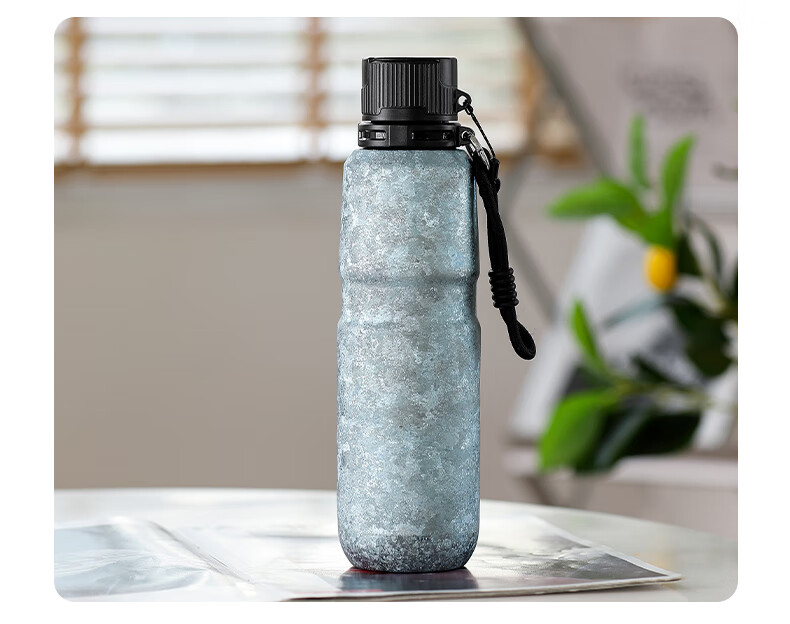 IMOGY German Pure Titanium Insulated Bottle High-Value Large Capacity Office Ice Preservation Cup One-Button Quick Open Cycling Sports Water Bottle 20