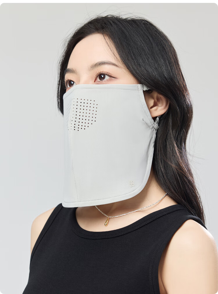 JIUMU Ice Silk Sun Protection Face Mask for Women Summer Outdoor UV Protection Breathable Full Face Ear-Hook Mask for Driving 10