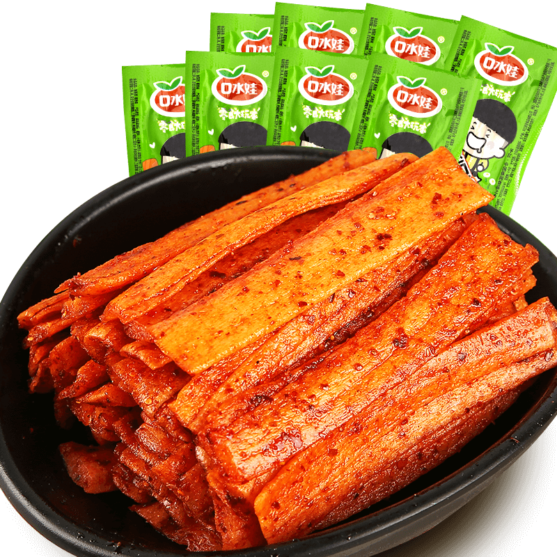 口水娃嫩面筋酱香味400g辣条辣片豆干豆皮休闲零食小吃