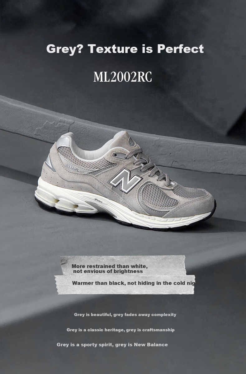 NEW BALANCE Summer Sports Shoes for Men And Women, Versatile Breathable Low-Top Retro Casual Shoes 2002R Series ML2002RC 36 2