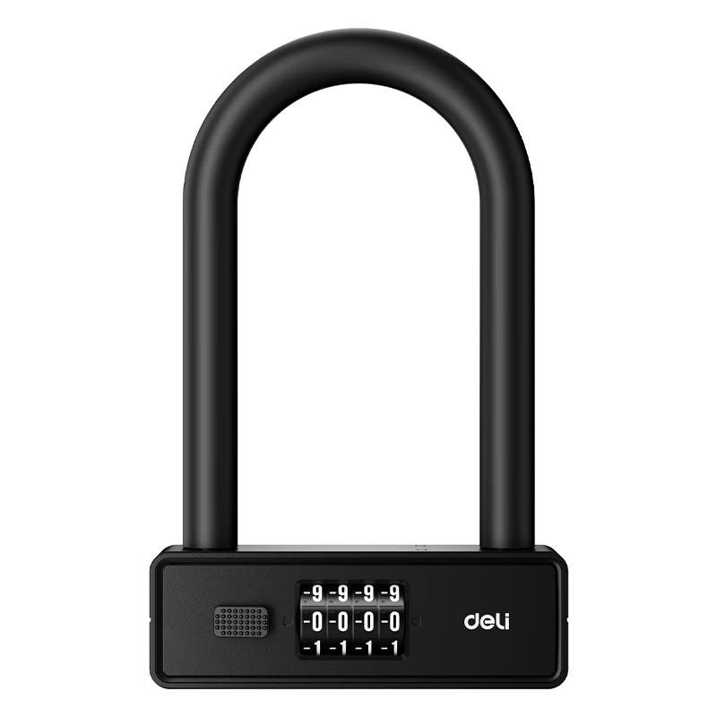 Deli Glass Door Lock, U-Shaped Double Door Lock, Glass Door Fingerprint Lock without Drilling, U-Shaped Password Lock, Office Store Shop Glass Door Lock, AL182