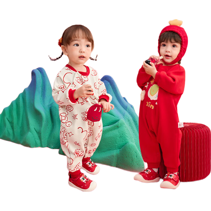 BALABALA Baby Romper, Newborn Onesie, Infant Clothing, 2025 New Year Season Greeting Outfit, 209125120203