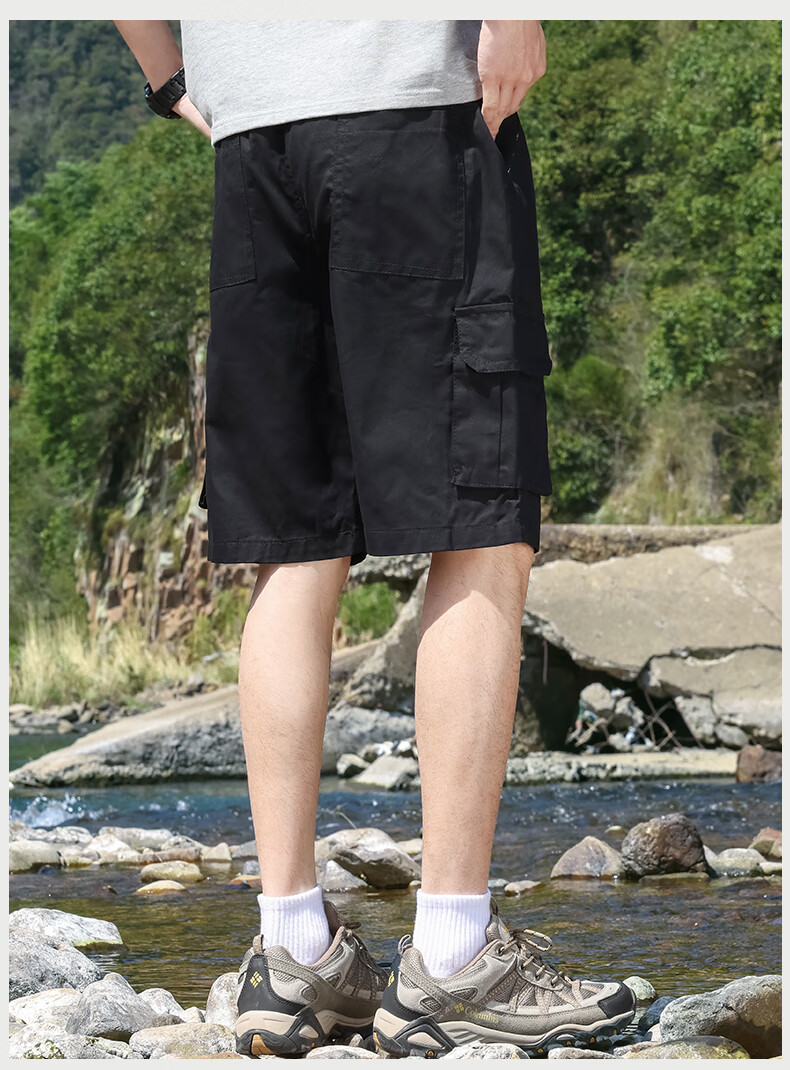 JEEP Men's Cargo Shorts, Loose Straight-Leg, Quick-Dry Breathable Sports Casual Five-Point Pants, Trendy Mid-Length Trousers 9