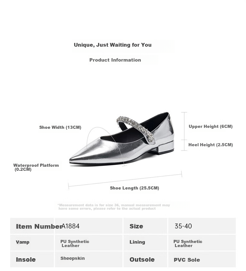 15MINS Pointed Toe Low-Cut Women's Pumps with Chunky Heel, Elegant Leather Shoes, French-Style Professional Work Shoes for Women, Silver, Size 35 5