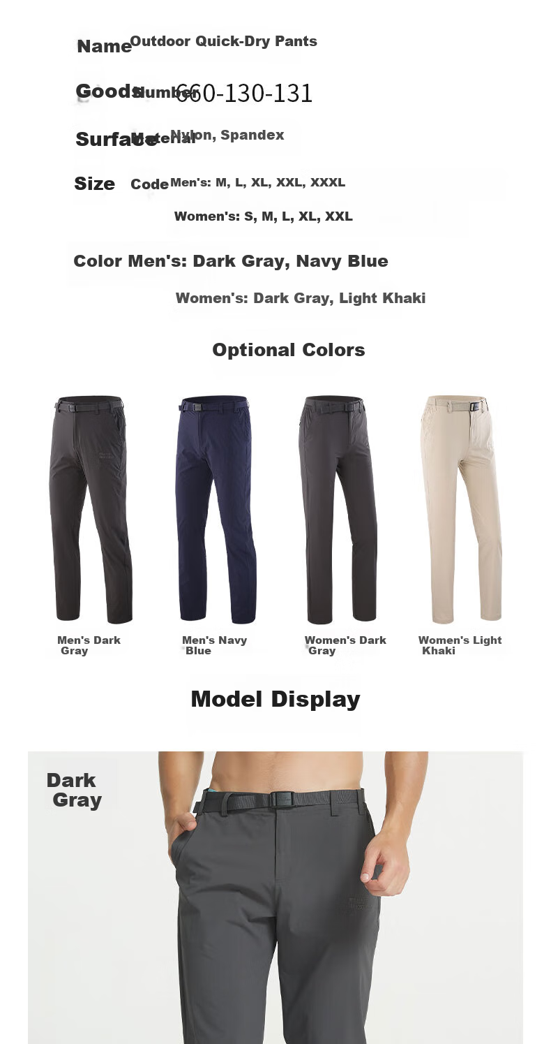 ALPINT MOUNTAIN Men's Business Stretch Quick-Dry Pants, Lightweight Summer Outdoor Hiking Trousers, Breathable Trekking Pants 7
