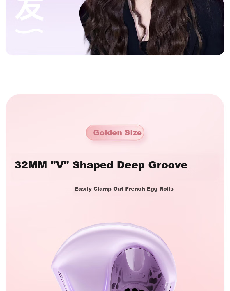 LivChic Egg Roll Hair Curler, 32mm Volumizing Egg Roll Clip, French-Style Egg Roll Curler, Big Wave Hair Tool, Hair Clipper, Straightening Iron, 520 Gift, Purple S3 II 10