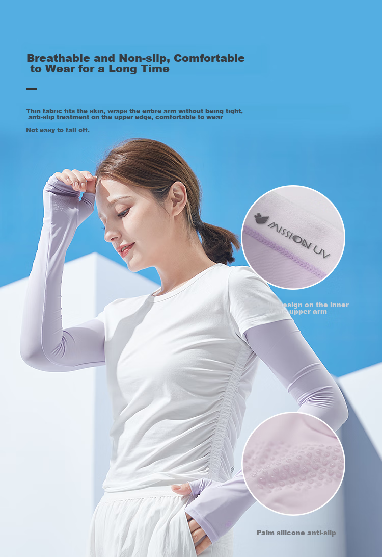 JIUMU Ice Silk Sun Protection Sleeves for Women, Summer Cooling UV Protection Arm Sleeves for Driving and Cycling 2