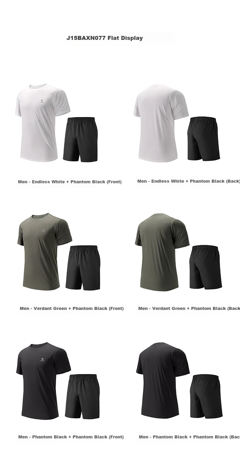 CAMEL Short-Sleeve Shorts Sports Set for Men, New Summer Style Ultra-Thin Quick-Dry T-Shirt, Casual Running Basketball Jersey Sportswear 3