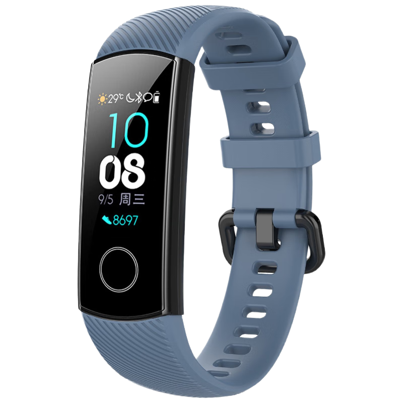 CHENSONG Compatible with Huawei Honor Band 4/5 Strap, Liquid Silicone Band for Men And Women, Rock Blue