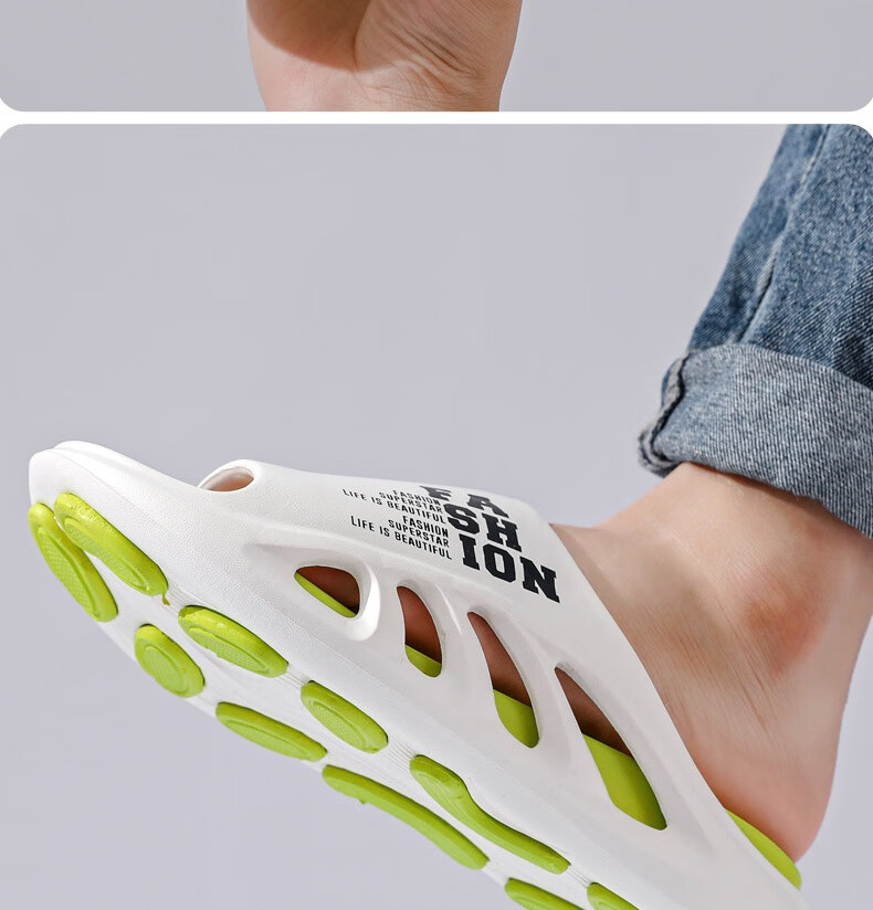 Huamei Jianbu Men's Sports Outdoor Slippers Soft Sole Non-Slip Lightweight Home Casual Sandals HM60231 Khaki Size 40-41 21