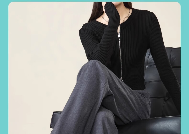 Langsha Women's Straight-Leg TR Twill Suit Pants High-Waist Draped Trousers Narrow and Wide-Leg Casual Pants Spring Autumn Workwear 22