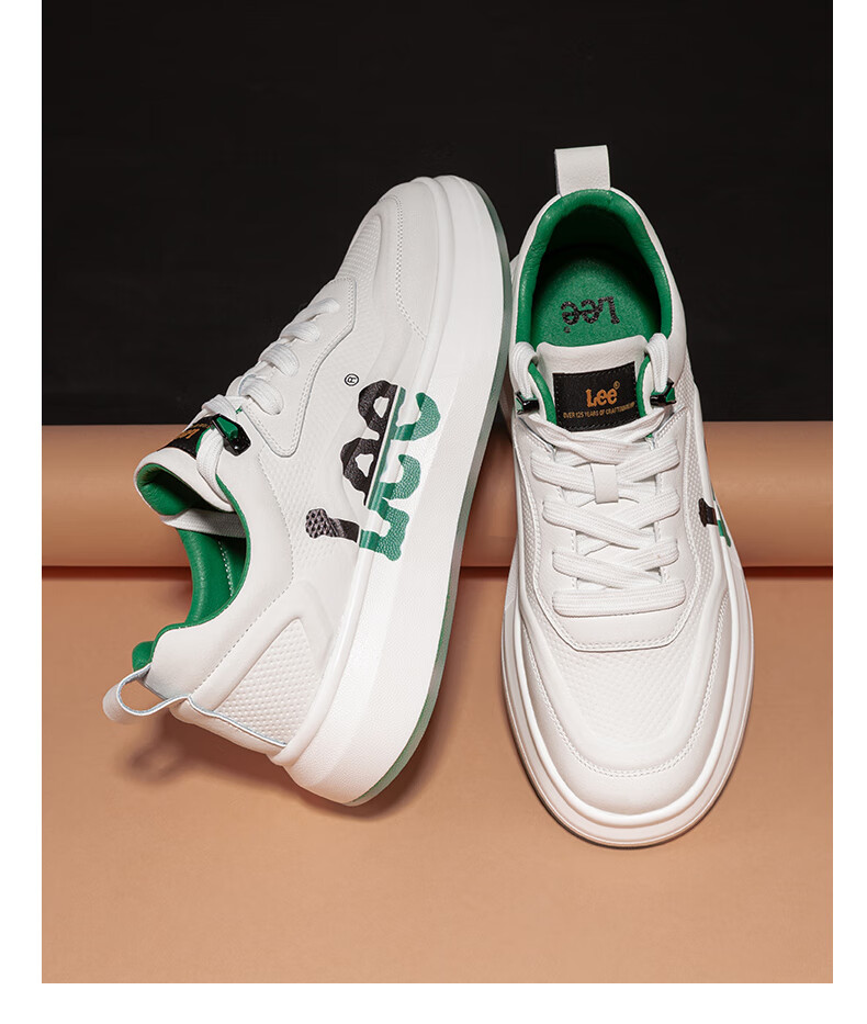 Lee Men's New Fashionable Breathable Casual Shoes, Versatile Low-Top Men's Sneakers, Thick-Soled Height-Increasing Trendy Shoes for Me 6