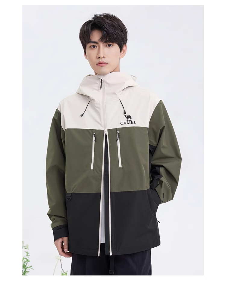 CAMEL Outdoor Waterproof Single-Layer Jacket 31187A Moon Shadow Green Oak Gray Unisex XXL 15