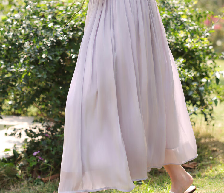 Shangdu Bila Light Luxury Draped A-Line Skirt for Women Summer High-End Slim Elegant Shimmer High Waist Mid-Length Skirt 10