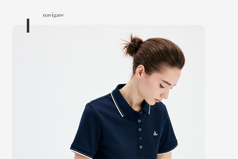 Navigare Women's Basic Collared T-Shirt, Commuter Short-Sleeve Polo Shirt, 2325525529 8