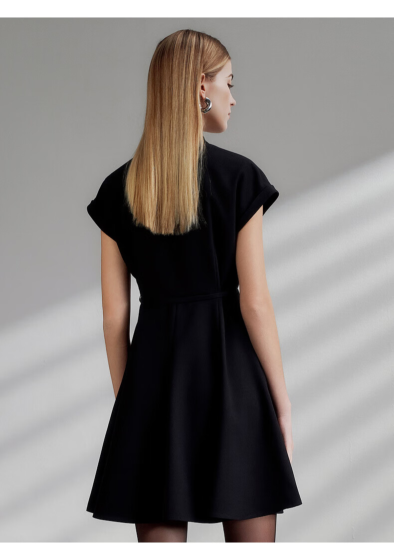 G2000 Delivery Waistband/multidirectional Elasticity/mall Same Style Women's Spring And Summer Elegant Dress, Black, L/38 8