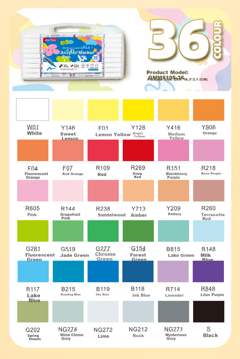 GRASP Direct Liquid Soft-Tip Acrylic Markers for Students, 24 Colors, Non-Translucent, Stackable, Elementary School Watercolor Pens, Paint Pens, Drawing Pens, Direct Liquid 24-Color Gift Box Set for Art Educatio 18