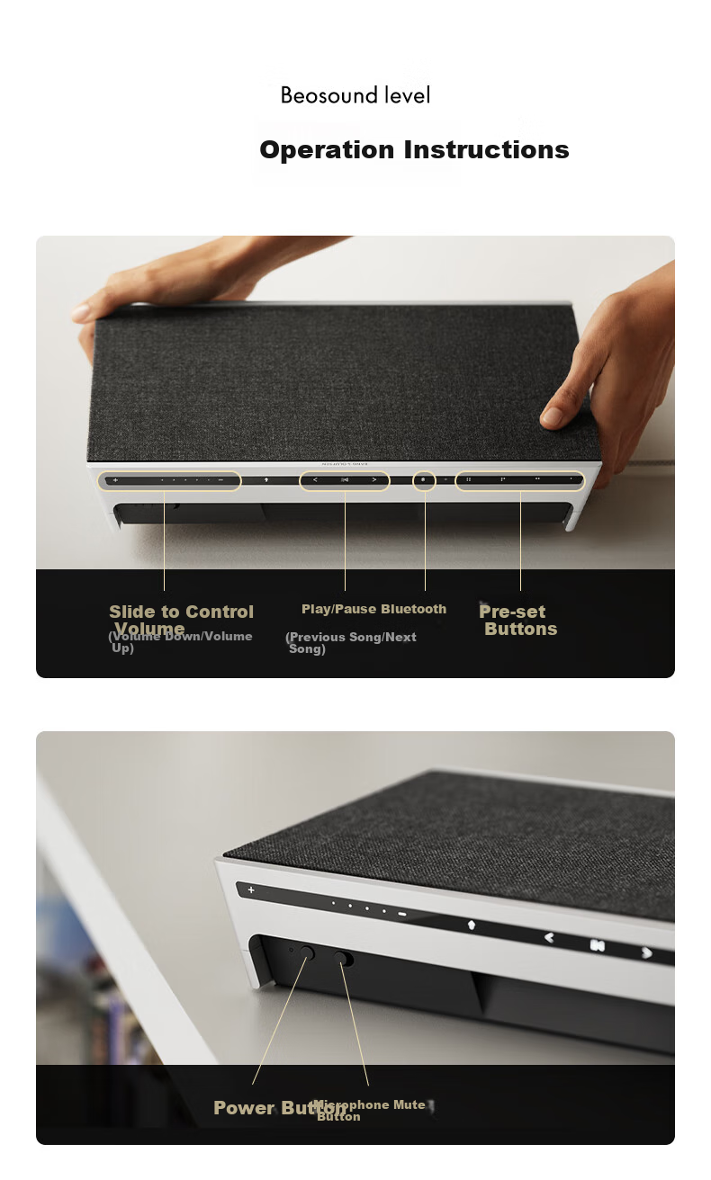 B&O [Gong Jun Endorsed] Beosound Level Bluetooth Speaker, Portable High-End Art Audio for Home Use, B& Audio, Dark Gray, Mid-Autumn Festival Gift 10