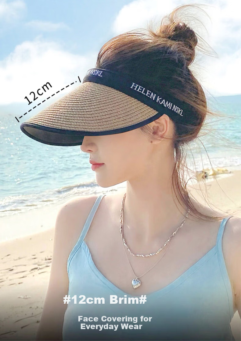 GRGN Sun Protection Hat for Women, Summer UV-Resistant Visor Cap, Outdoor Sun Hat with Brim 5