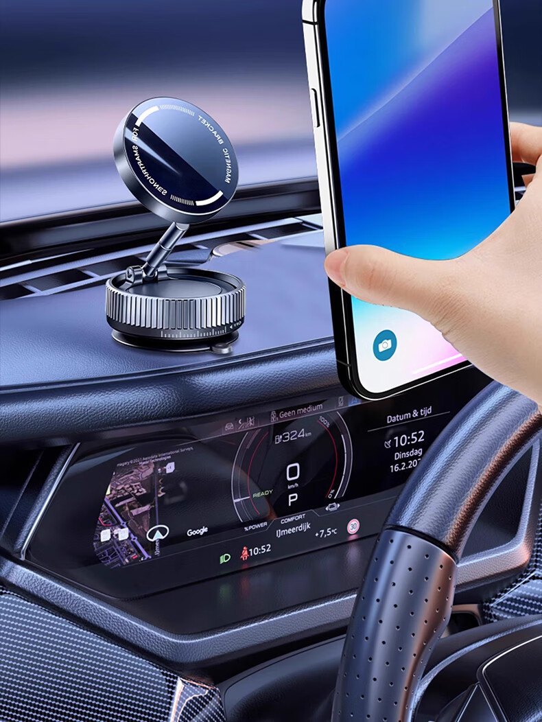 LINGCHEN Car Phone Holder, Vacuum Suction Windshield Mount, Dashboard Vent Air Outlet Large Suction Cup - White 9