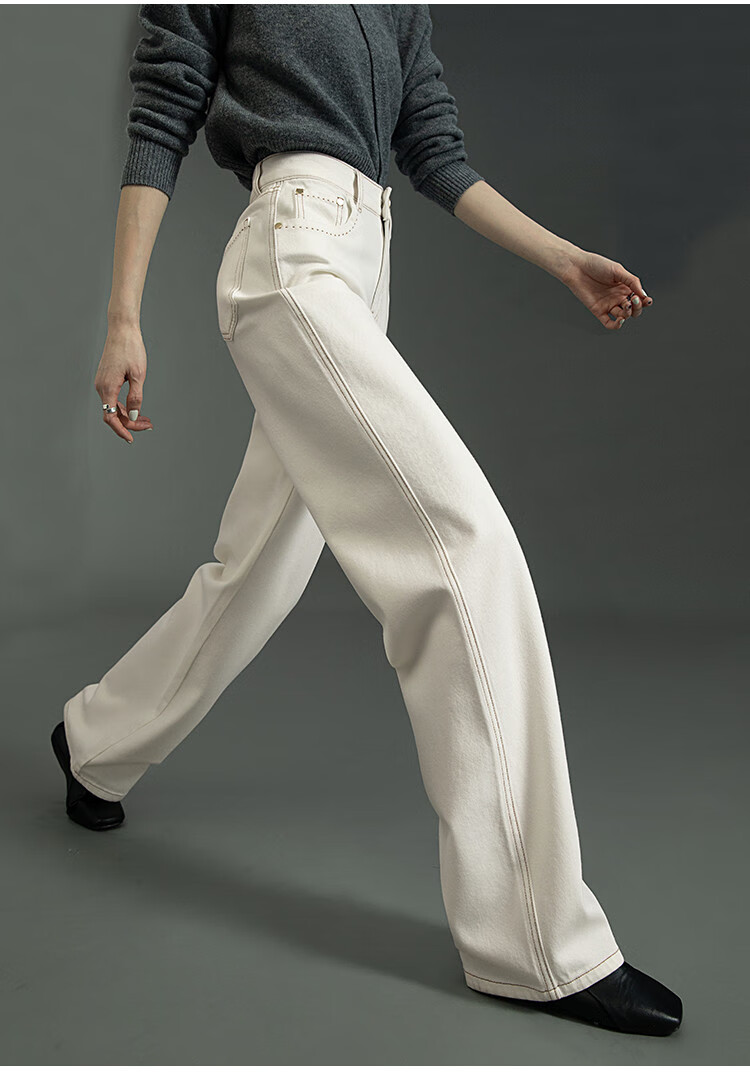 Dme [Three-Proof Technology] 2025 Spring Breathable Comfortable Lyocell Cotton Dense Twill Narrow Straight Jeans for Women 1