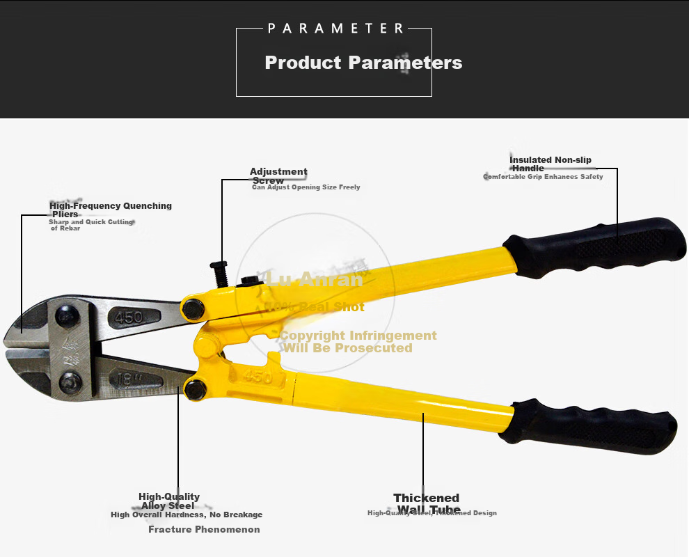 QL Wire Cutter, Rebar Cutter, Steel Wire Cutter, Iron Wire Cutter, Wire Cutting Pliers, Lock Cutter, 18 Inches 6