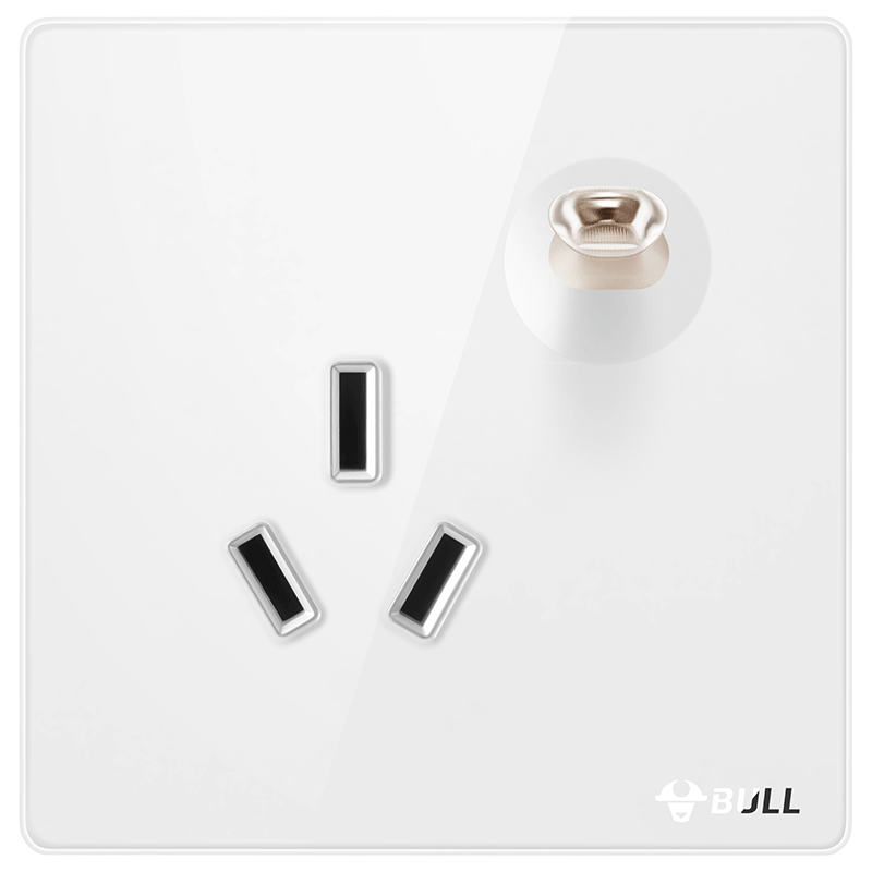 BULL Vintage Switch Socket Acrylic Ultra-thin Panel Single 16A Toggle Socket G70E204 Pearl White