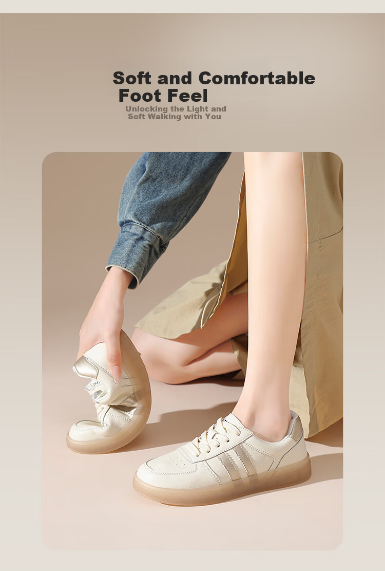 ZHR Women's White Sneakers, New Lightweight Soft-Soled Shoes, Fashionable Versatile Genuine Leather Casual Shoes for Women, ES56, White Silver, Size 38 3