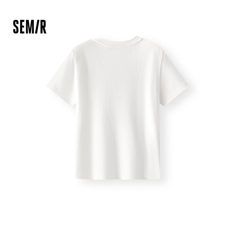 Semir Women's Short-Sleeve T-Shirt, Summer Letter Print, Pure Cotton, Regular Shoulder, Round Neck, Clothing, Trendy Top, 101325100072