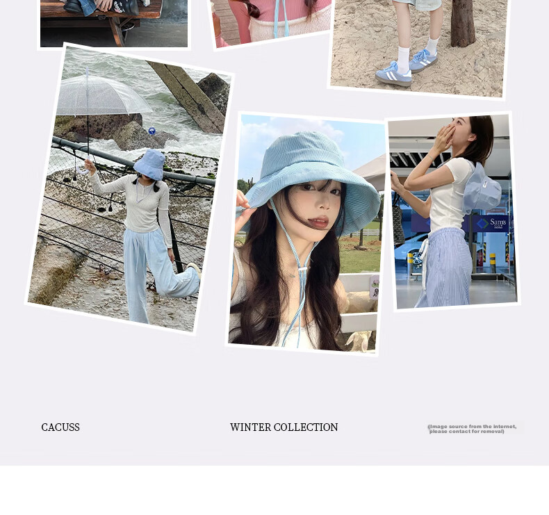 CACUSS Women's Sun Hat Spring Summer Wide Brim Reversible Outdoor UV Protection Bucket Hat Mig 16