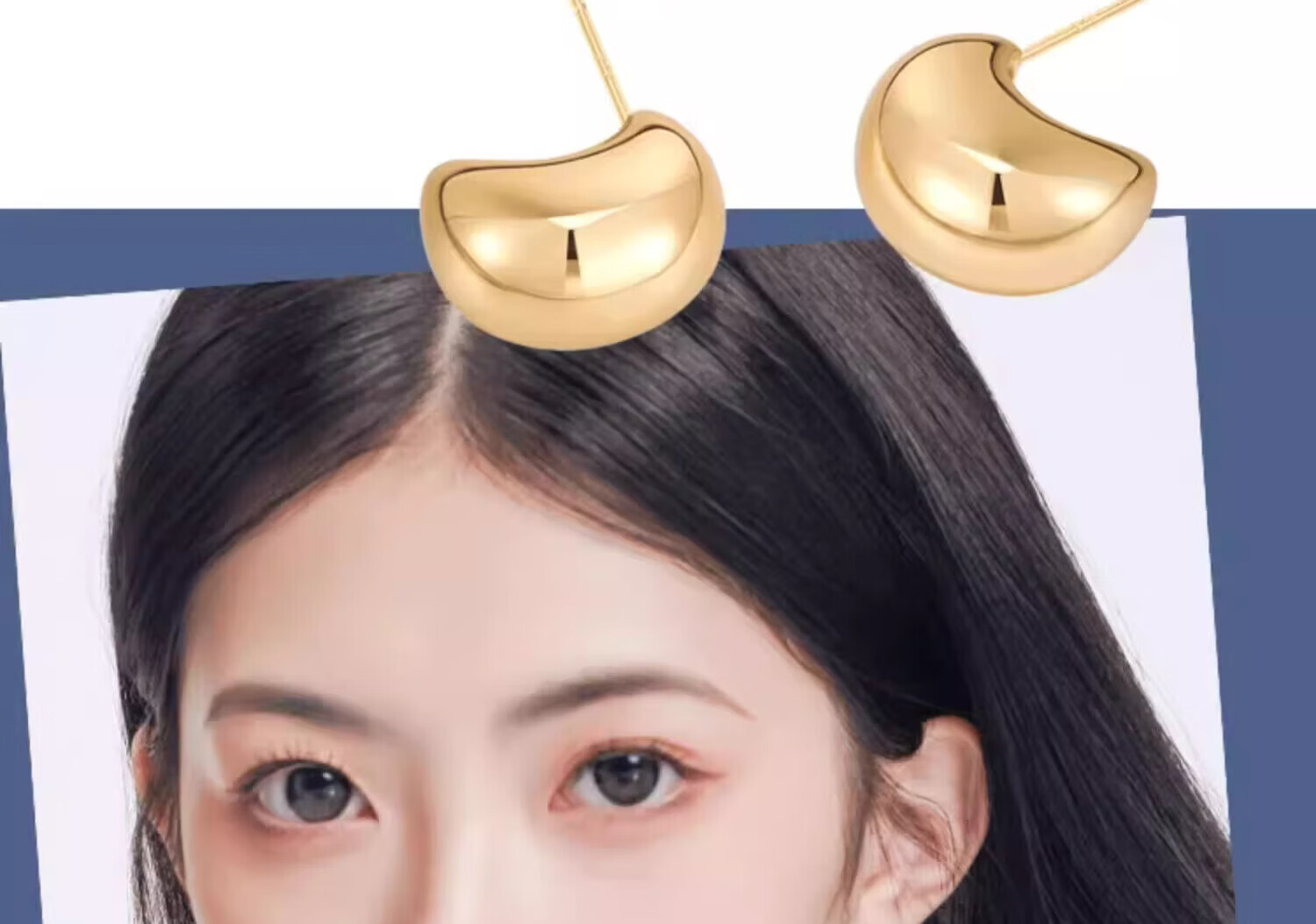 Aji Bean Small Silver Bean Stud Earrings for Women S925 Silver Minimalist Luxury Earrings High-End Niche Silver European and American Style Jewelry 1