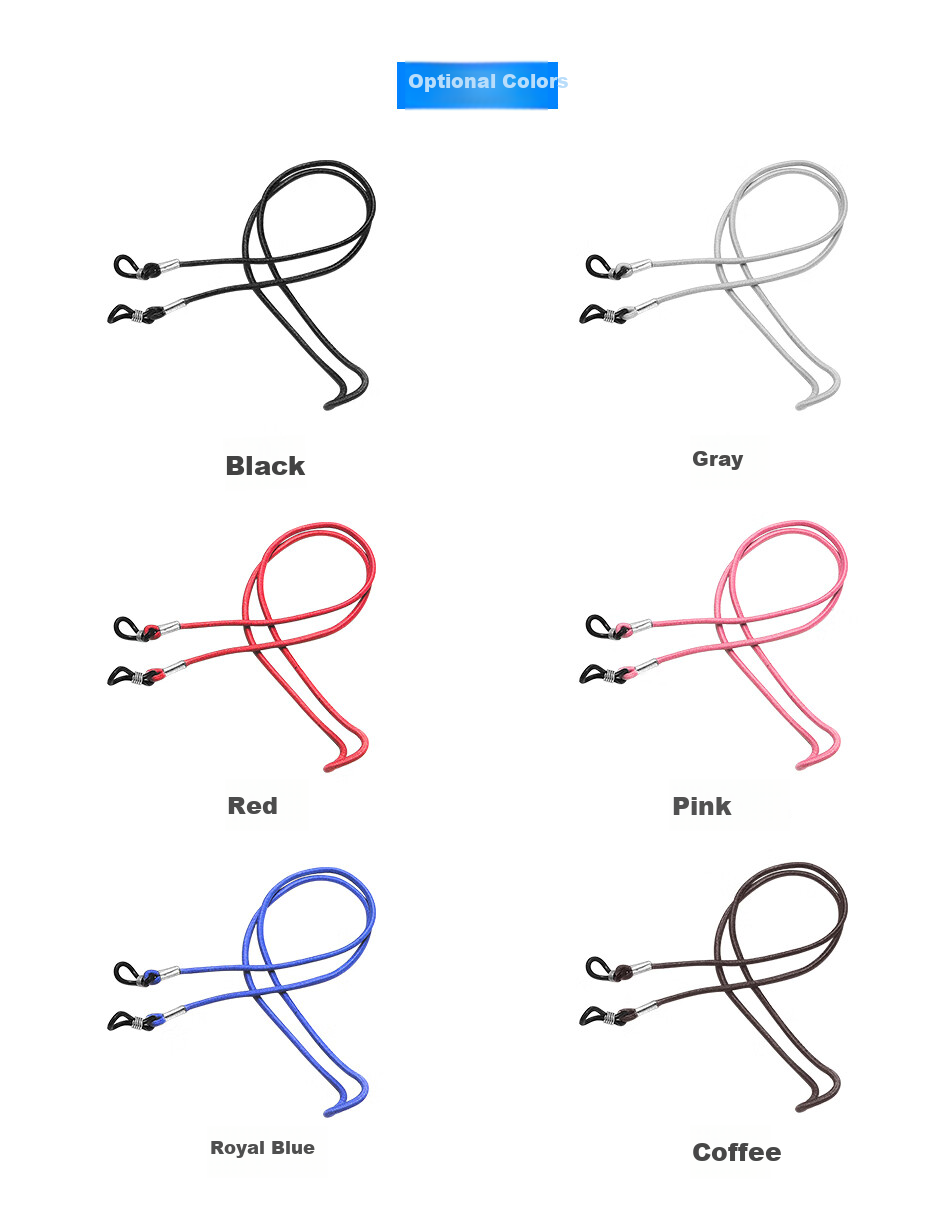 DRATRA Eyeglass Retainer Cord, Non-Slip Anti-Fall Glasses Chain, Neck Strap for Children And Adults, Anti-Loss Hanging Rope, Elastic Cord 6