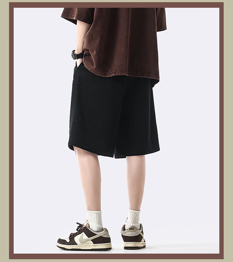 IZEXX American-Style Workwear Casual Shorts for Men, Summer Trendy High Street Loose Versatile Five-Point Pants IZ68 Earth Color M 8